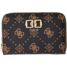 Guess Emelie Logolu Orta Boy Fermuarlı Kadın Kahverengi Cüzdan SWGP9928140-ESL