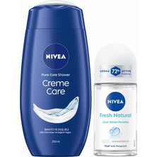 Creme Care Nemlendirici Duş Jeli 250ML ve Roll-On Deodorant Fresh Natural , 72 Saat Ter Koruması