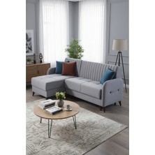 Nikshop Kiel Yataklı Köşe Koltuk Takımı - Gri