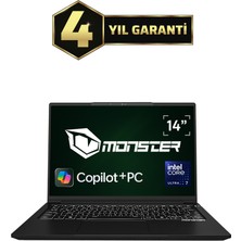 Monster Huma H4 V7.2.5 Core Ultra 7 258V 32 GB RAM 1 TB SSD Intel Arc Graphics Windows 11 14" FHD+ Copilot+ PC İş Bilgisayarı