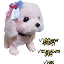 Toys Büyük Boy Pilli Oyuncak Köpek, Hareketli Sesli Oyuncak Köpek, Peluş Köpek , 20 cm