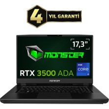 Monster Markut M7 V6.1.4 Intel Core i9 13980HX 128 GB RAM 4 TB SSD 12 GB RTX 3500 ADA Windows 11 Pro 17,3" UHD 144 Hz İş İstasyonu