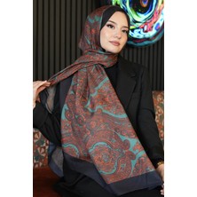 Afvente Paisley Desen Zümrüt Soft Pamuk Şal