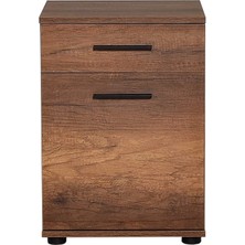 Adore Mobilya Doğal Ahşap Dokulu, Tek Çekmeceli, Kapaklı, Hareketli Raflı, Metal Kulplu, Çok Amaçlı