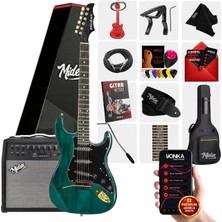 Midex GLC-40GR-50AMP Elektro Gitar Seti 50 WATT Şarjlı BT Amfi Full SET