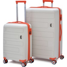 Ççs 2’li Polipropilen Kırılmaz Valiz Seti Büyük & Kabin – Sessiz 360° Tekerlekli Dayanıklı Seyahat Bavulu 5236