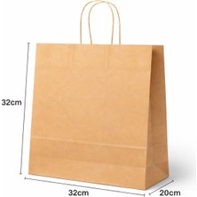Baskısız Kraft Çanta İçten Saplı 41x12x32 cm Doğal Kahverengi 5'li