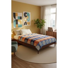 Lorvian Noletti Pamuklu Geometrik Desenli Yumuşak Dokulu Çift Kişilik Battaniye