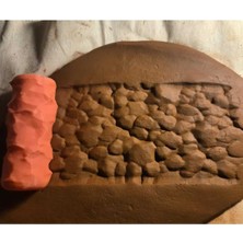 Feyza Design 10 cm Taş Doku Rulosu ile Seramik ve Polymer Kil Desenli Dekorasyon