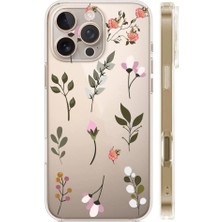 3gen Case Iphone 16 Pro Max Uyumlu Desenli Şeffaf Silikon Kılıf Yaprak1