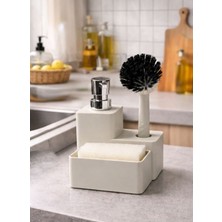 Elis Concept Sıvı Sabunluk Mutfak Seti Krem