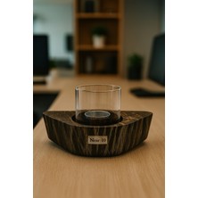 Özgürce Şömine Görünümlü Mermer Desenli Camlı Masa Üstü Biyoetanol Yakıtlı