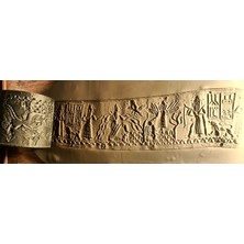 Feyza Design 6 cm Antik Sümer Desenli Seramik ve Polimer Kil Oklavası