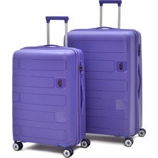 Ççs 2’li Polipropilen Kırılmaz Valiz Seti Büyük & Orta – Sessiz 360° Tekerlekli Dayanıklı Seyahat Bavulu 5236