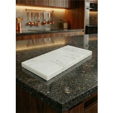 Feyza Design Doğal Beyaz Mermer 30X15 cm Servis ve Sunum Panosu, Organizer ve Altlık