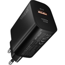 Tuba Toptaş Hytech HY-XE49 Type-C + Usb-A 30W Pd - 33W Pps USB Qc 3.0 18W Hızlı Ev Şarj Adaptörü