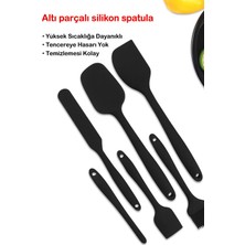 Feyza Design 6’lı Yanmaz Silikon Spatula Seti, Mutfak Kaşık ve Bıçak Takımı