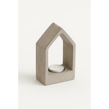 Biton Design Homs Ev Şeklinde El Yapımı Beton Tealight Mumluk ve Dekoratif Obje