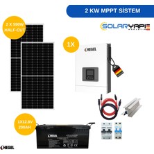 Hegel 2 kW MPPT Güneş Enerji Paketi | 2x590W RHOFA Panel + 12.8V 200Ah Lityum Batarya