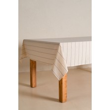 Koza Home Graın %100 Pamuk Masa Örtüsü Krem-Antrasit 140X200 cm 2595