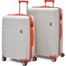 Ççs 2’li Polipropilen Kırılmaz Valiz Seti Büyük & Orta – Sessiz 360° Tekerlekli Dayanıklı Seyahat Bavulu 5236