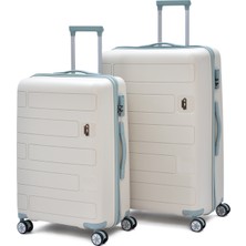 Ççs 2’li Polipropilen Kırılmaz Valiz Seti Büyük & Orta – Sessiz 360° Tekerlekli Dayanıklı Seyahat Bavulu 5236