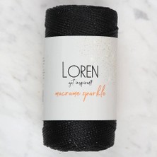 Durukar Loren Macrame Sparkle Simli Siyah El Örgü Ipi - Rm