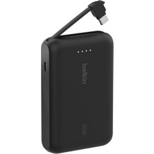 Belkin Boostcharge Powerbank, Entegre Type-C Kablolu 10K Pd 20W, Mavi