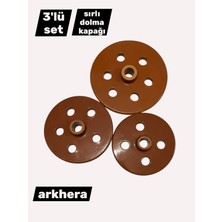 Feyza Design 3'lü Dolma Taşı Seti, Sırlı ve Kapağı, Farklı Boyutlar