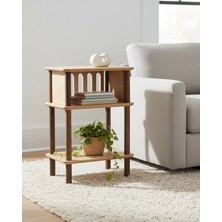 CMDWOOD Linde Komodin: Rota- Ceviz Ayaklı Mdf'lam Ahşap Zarif ve Işlevsel Tasarım Yatak Odası - Genç Odası - Başucu - Karyola Yan Sehpa - Otel -Hotel - Pansiyon