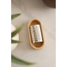 Feyza Design Bambu Hazneli Çelik Rende, Pratik ve Şık Mutfak Gereci