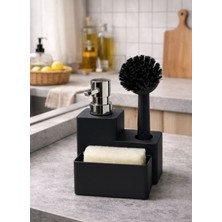 Elis Concept Sıvı Sabunluk Mutfak Seti Siyah