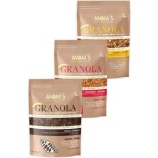 Mom's Natural Foods 3'lü granola Muz-Ceviz 280 G / Çilek-Chıa 280 G / Kakao-Fındık 280 G