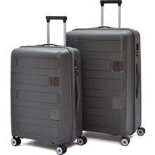 Ççs 2’li Polipropilen Kırılmaz Valiz Seti Büyük & Orta – Sessiz 360° Tekerlekli Dayanıklı Seyahat Bavulu 5236