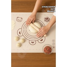 Feyza Design Sevimli Ayıcık Temalı Silikon Hamur Matı 45X65CM, Yapışmaz ve Su Geçirmez