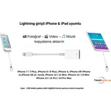 Zore IPhone / IPad Lightning USB Aktarım Kablosu ( Resim , Video , Müzik kopyalama)