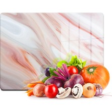 Feyza Design Kırmızı Mermer Görünümlü Cam Kesme Tablası 20X30 Cm, Şık ve Dayanıklı