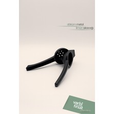 Feyza Design Dayanıklı Metal Döküm Limon Sıkacağı, Siyah Renkli, Pratik ve Şık Tasarım