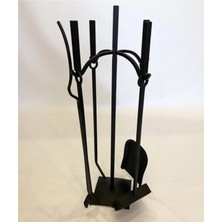 Özgürce Siyah Dörtlü Şömine Maşa Takımı, Şömine Aksesuarları Seti