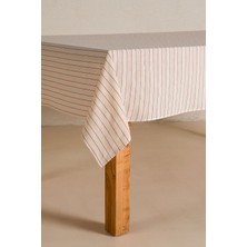 Koza Home Graın %100 Pamuk Masa Örtüsü Krem-Kiremit Bordür Detaylı 140X200 cm 2598