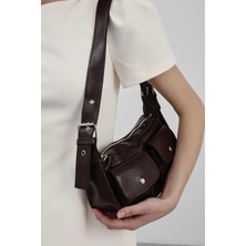 Shule Bags Diana Vintage Baget Çanta Kahve