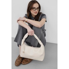 Shule Bags Harlow Owal Omuz Çantası Krem