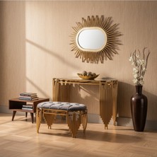 HediSelim Gold Piyano Model Lüx Dresuar Takımı Ayna ve Puf