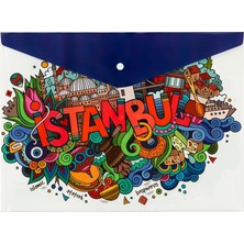 Bigpoint A4 Çıtçıtlı Dosya İstanbul Desenli 135 Mikron Kalınlık Renkli Ofis Kullanımı İçin