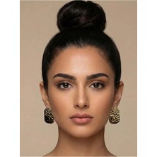 Gante Life Dikdörtgen Formda Dalga Detaylı Kadın Küpe