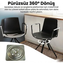 Sese Kare Metal Döner Tv Tabure Altığı Mob30