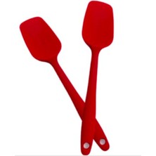 Feyza Design Kırmızı Silikon Spatula Çift Seti, Mutfakta Kolaylık ve Şıklık