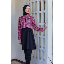 Remsa Mayo Önü Kapaklı Tam Kapalı Tesettür Mayo SIYAH10 R5210