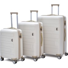 Ççs 3’lü Polipropilen Kırılmaz Valiz Seti – Sessiz 360° Tekerlekli Dayanıklı Seyahat Bavulu 5236