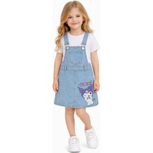 Bilge Trend Kız Çocuk 3/7 Yaş Kuromi Denim Kot Jile Elbise